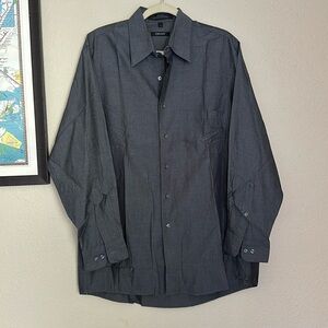 100% Cotton DKNY Men’s Charcoal Grey Button Down Shirt Size 16 32/33